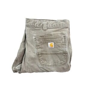Carhartt Mens Relaxed Fit Carpenter Pants 38x32 Khaki Workwear Utility